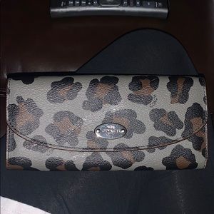 Coach cheetah print wallet
